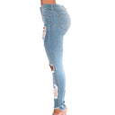 2024 Fashion Elastic Ripped Jeans for Women Ladies Pants