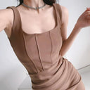 Kardashian Square-Neck Sheath Dress Chic Alluring Style