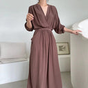 Cross Chic Slim Looking Pleated Long Sleeve Dress 120cm