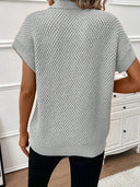 Fashion Turtleneck Short Sleeve Pullover Sweater 2024 Summer