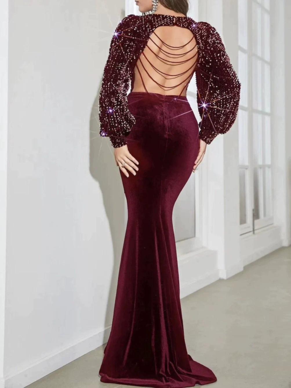 Sequin Elegance: Luxurious Banquet Dress for Glamorous Occasions