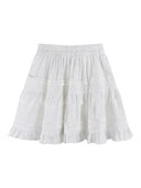 Spring White Ruffle Pettiskirt Korean Style Skirt for Women