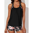 2024 Summer New Arrival Conservative Split Swimsuit U-Collar Tankini