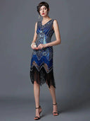 European Station Banquet Vintage Tassel Dress Retro Elegance