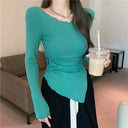 Stylish Hot Girl Irregular T-shirt Winter Fashion Trend