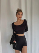 High-Waisted Street-Style Skirt Modern Chic Look Trendy