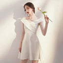 Engagement White Banquet Dress Trendy Outfit for Events