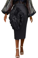 Sophisticated Floral Midi Skirt Plus Size Elegance Charm