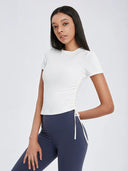 Yoga Exercise Top: Stylish Elastic Fitness Tee