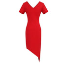 Vibrant Red Hip-Wrapped Dress for Chic Summer Fashion