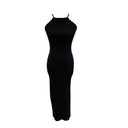 Elegant Ice Silk Backless Sheath Dress Chic Spring Style