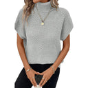 Fashion Turtleneck Short Sleeve Pullover Sweater 2024 Summer