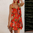 Fashion Summer V Neck Thin Knee-Length Skirt Camisole Dress