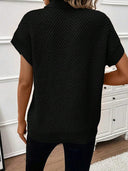 Fashion Turtleneck Short Sleeve Pullover Sweater 2024 Summer