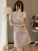 Elegant Chinese Cheongsam Dress Summer Chic with Charm