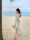 Desire Chiffon Halter Dress Resort Beachwear Beauty Chic