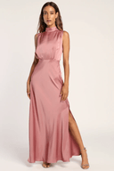 Smooth Elegance High Slit Socialite Dress Modern-Day Chic