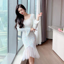 Elegant Sequined Hip Skirt Winter Glamour and Style