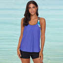 2024 Summer New Arrival Conservative Split Swimsuit U-Collar Tankini