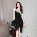 Niche Design Sheath Dress Elegant Retro Style for Women