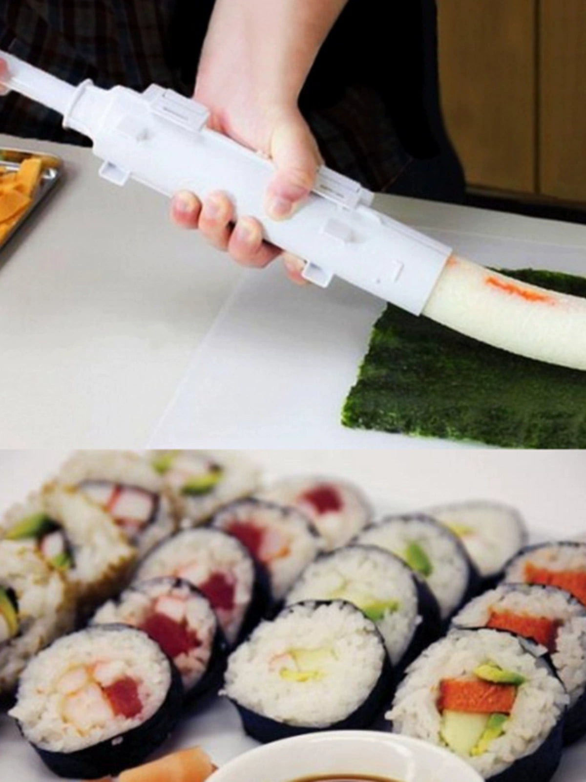 Push-Type Roll Rice Sushi Roll Maker Pressure Rice Self-Molding Tool Home Tool Semi-automatic Rice Roll Forming