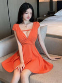 Pure Desire Summer Dress Curvy Women's Low-Cut V-Neck Fashion