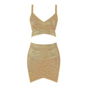 Golden V-Neck Halter Dress for Trendsetters in Summer