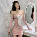 Internet Hot Anchor Halter Dress Chic Striped Fashion Statement