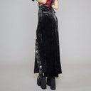 Gothic Punk Slim Fit Velvet Dress: Dark Charm for Women