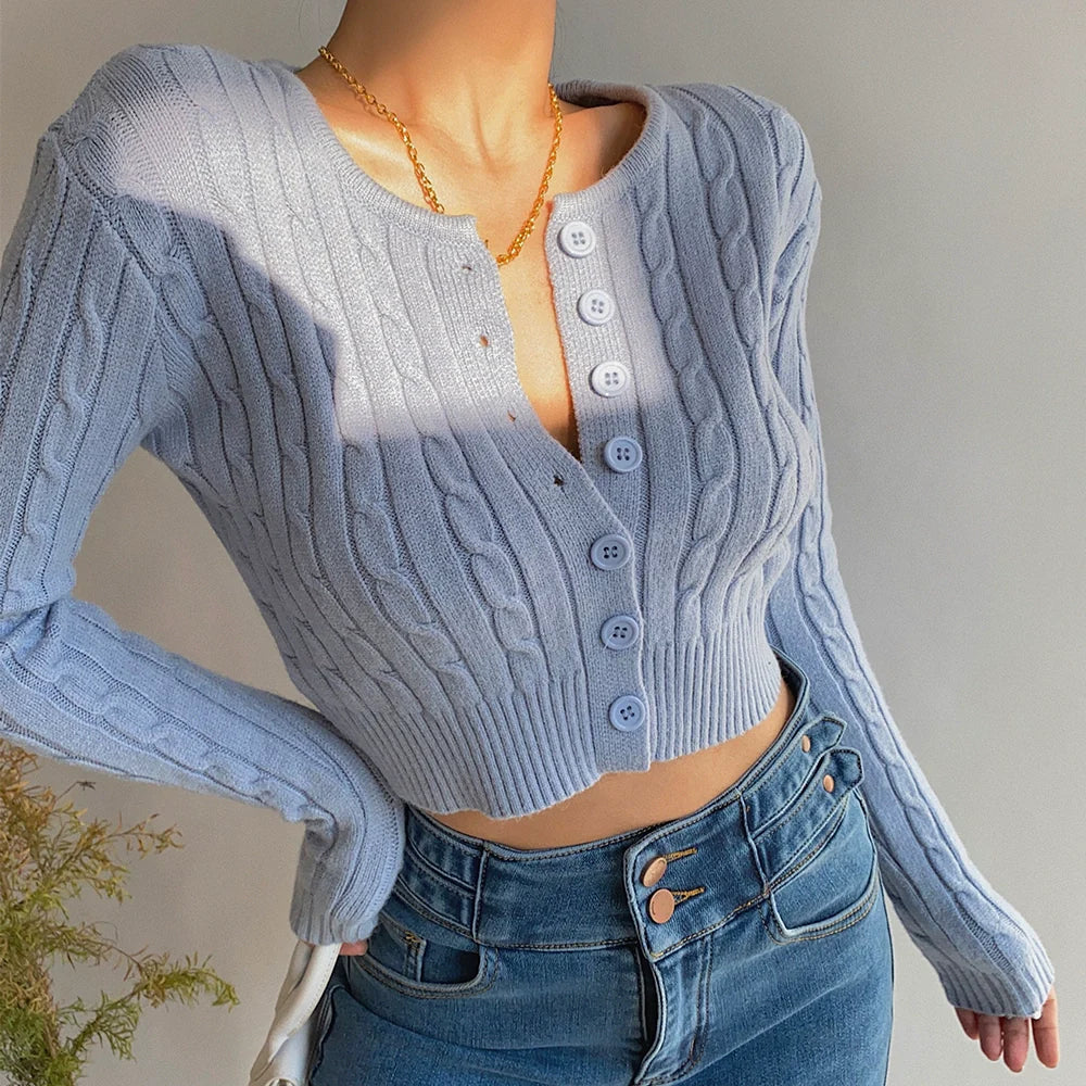 Sexy Cropped Knitted Sweater: Chic Street Style Statement