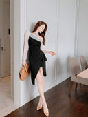 Niche Design Sheath Dress Elegant Retro Style for Women