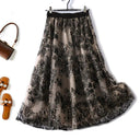 Embroidered Sequin Mesh Skirt: Floral Elegance for Fashionistas