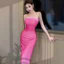 Off-Shoulder Gradient Bodycon Dress Summer Chic Elegance