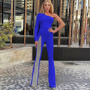 Sultry Sheer One-Shoulder Jumpsuit Elegant Versatile Style