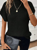 Fashion Turtleneck Short Sleeve Pullover Sweater 2024 Summer