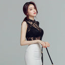 Black Lace Mesh Shirt: Summer Fashion Elegance for Women