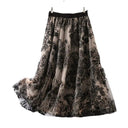 Embroidered Sequin Mesh Skirt: Floral Elegance for Fashionistas