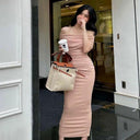 Instahot Elegant Slit Dress Modern Chic Fashion for Youth