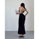 Liviahome American Style Sexy Lace-up Backless Slip Dress