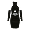 Sylcue Alluring Backless Halter Dress Fashion for Women