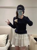 Spring White Ruffle Pettiskirt Korean Style Skirt for Women