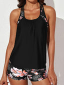 2024 Summer New Arrival Conservative Split Swimsuit U-Collar Tankini