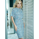 Blue Floral Sheath Dress: Timeless Elegance Chic Style