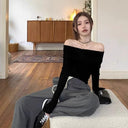 Japanese Charm Off-Shoulder Sweater Elegant Comfortable Chic