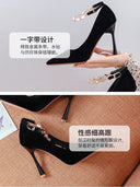 Spring Stiletto Heels Korean Version Style With Buckle Strap