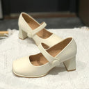 Fairy Style Autumn Square Toe Single-Layer Shoes Buckle Strap