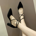 Korean Style Pointed Flats Trendy Strap High Heels Chic