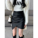 Irregular PU Leather Skirt Edgy A-Line Fashion Statement