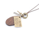 Baigu Peaked Baseball Wooden Necklace Pendant Bronze Accessory