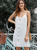 Fashion Summer V Neck Thin Knee-Length Skirt Camisole Dress